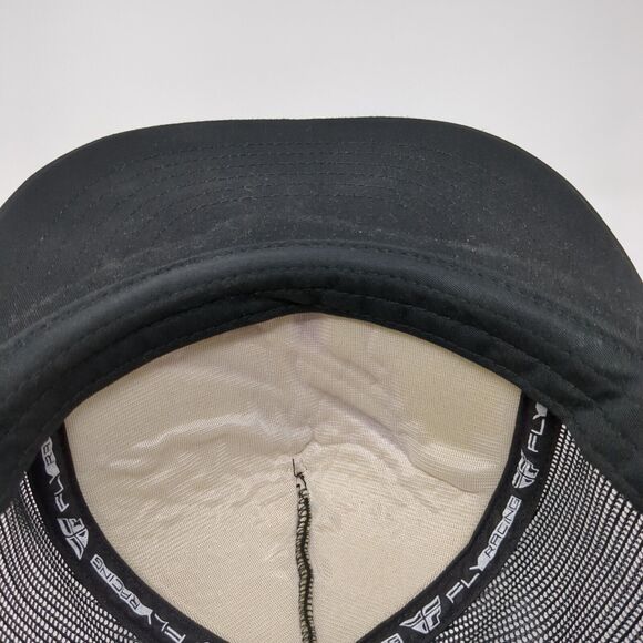 Fly Racing Snapback Mesh Back Trucker Hat Black One Size Solid Yupoong - Picture 7 of 9